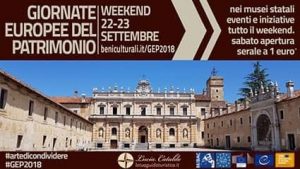Locandina relativa alle Giornate Europee del Patrimonio con la Certosa di san Lorenzo