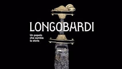 Locandina con le informazioni relative alla mostra sui Longobardi